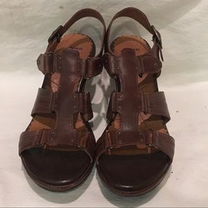 Indigo by Clarks Brown Leather Wedge Sandals